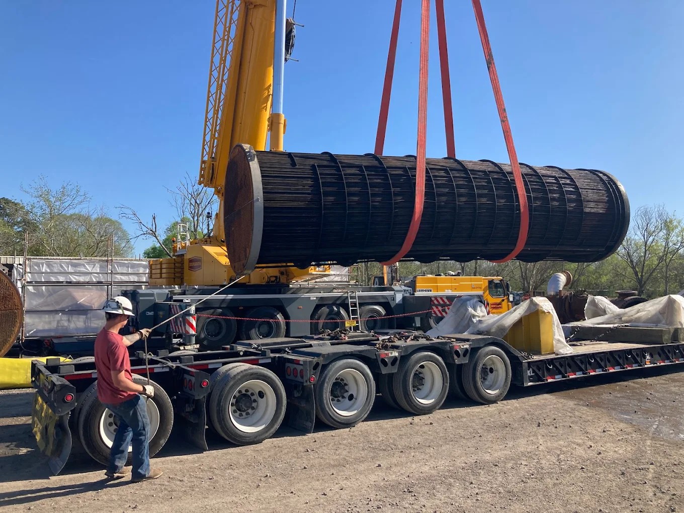 Industrial crane operation at a Greenco facility